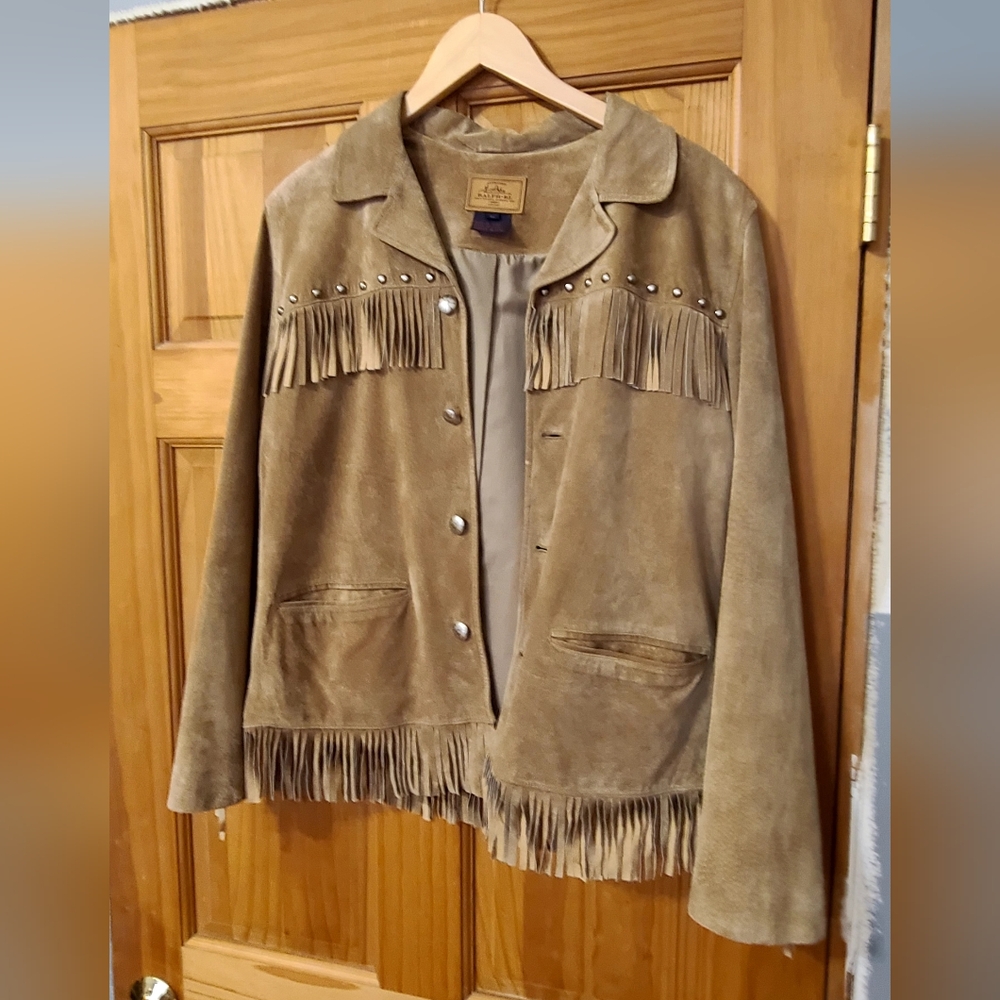 Ralph Lauren Ladies Western Jacket Fringe Details Size Medium